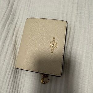 Coach Beige Leather Wallet with Gold Accents